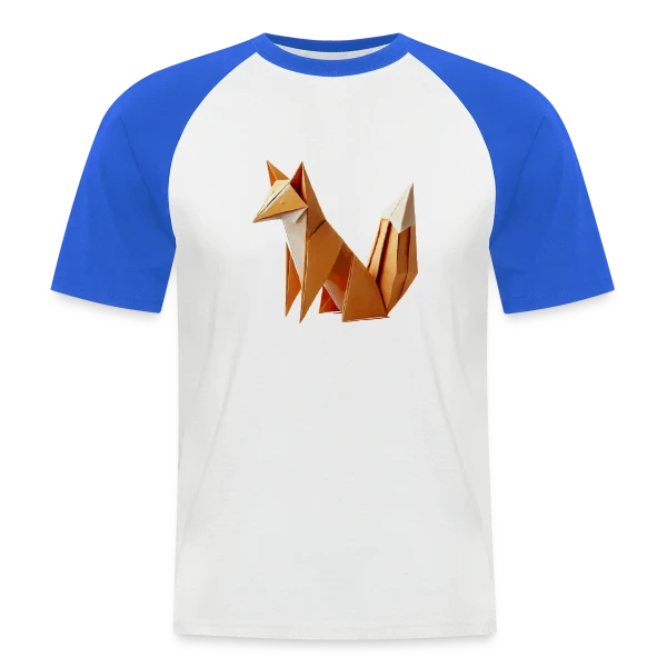 Renard Origami Géométrique sur T-shirt baseball manches courtes Homme