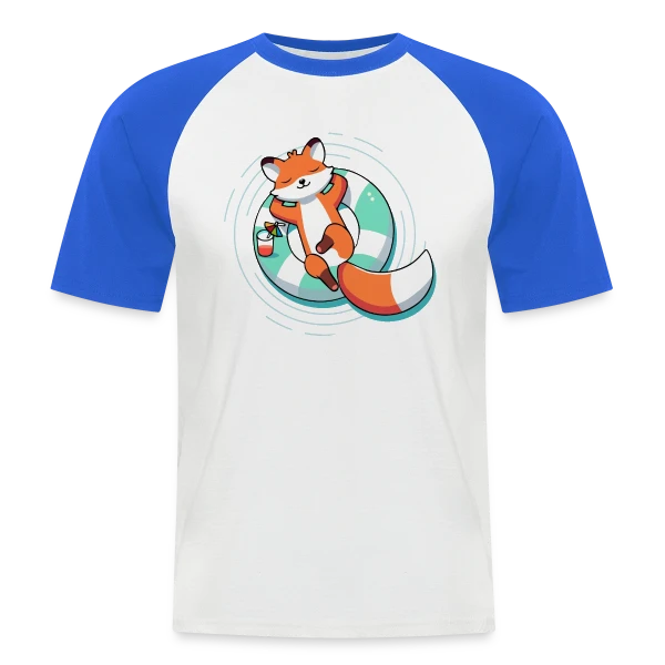 Renard Chill' en Bouée Tropicale sur T-shirt baseball manches courtes Homme