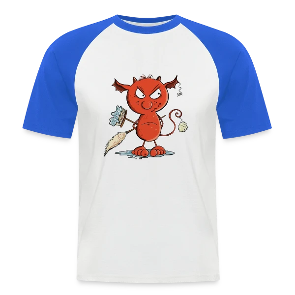 Petit diable du ménage - Nettoyage fun sur T-shirt baseball manches courtes Homme