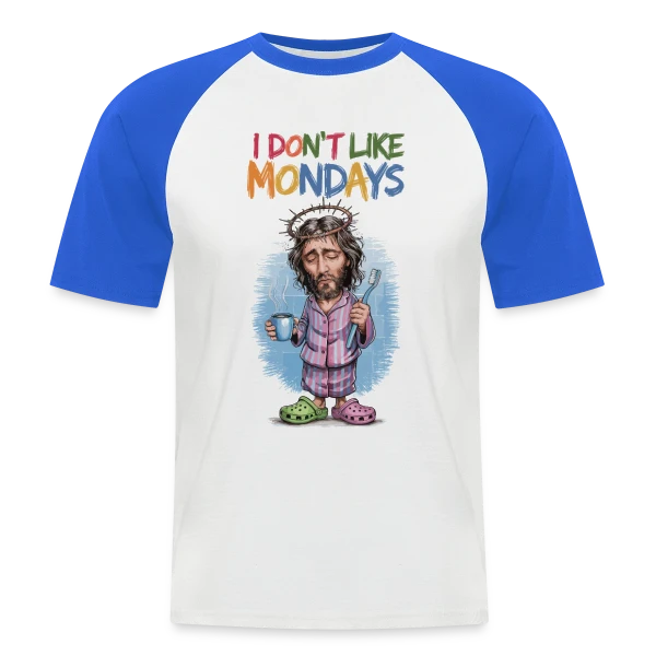 Jésus N'Aime Pas les Lundis sur T-shirt baseball manches courtes Homme