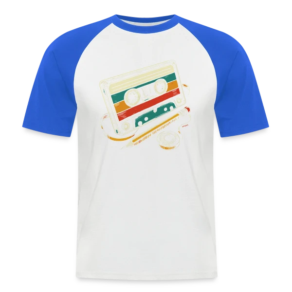 Cassette Rétro Crayon sur T-shirt baseball manches courtes Homme