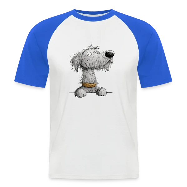 Lévrier Irlandais - Cartoon chien pour la promenade sur T-shirt baseball manches courtes Homme