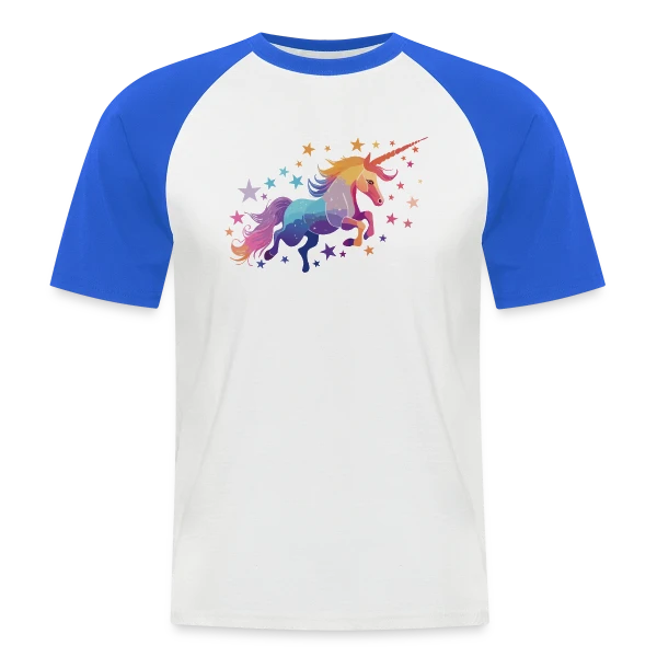 Licorne Magique Étoiles sur T-shirt baseball manches courtes Homme