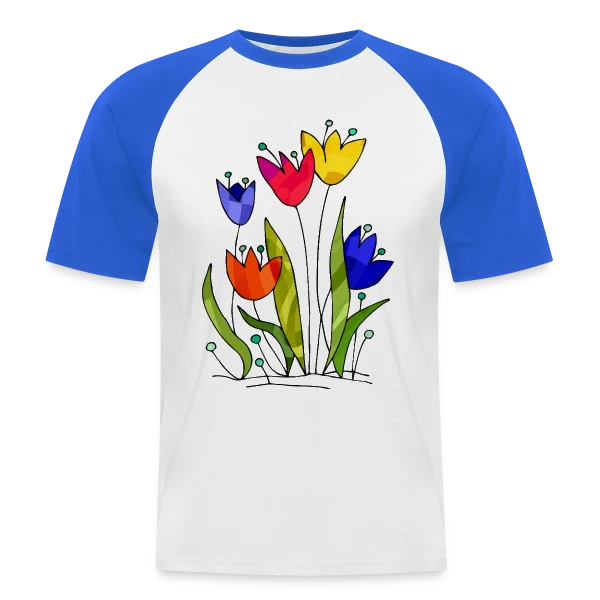 Bouquet de Fleurs sur T-shirt baseball manches courtes Homme