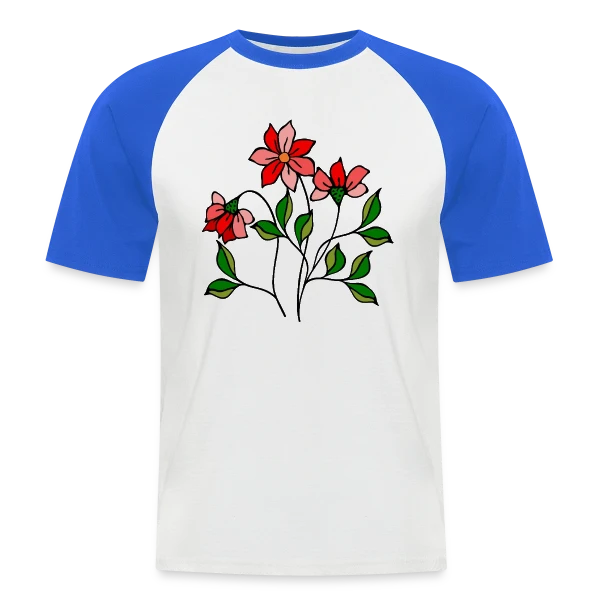 Fleurs Épanouies sur T-shirt baseball manches courtes Homme