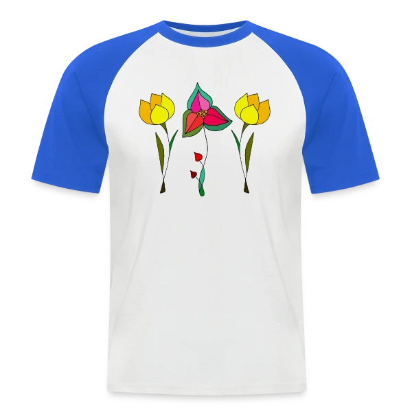 Jardin Fleuri Délicat sur T-shirt baseball manches courtes Homme