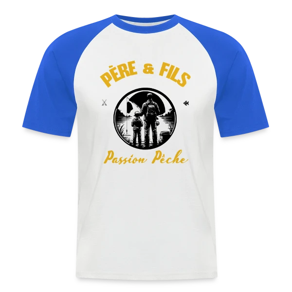 Père et Fils - Passion Pêche et Nature sur T-shirt baseball manches courtes Homme