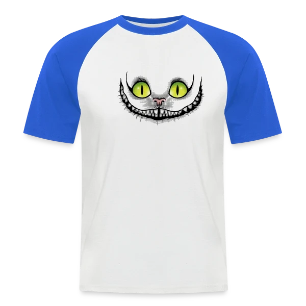 Chat Noir Sourit dans le Noir sur T-shirt baseball manches courtes Homme