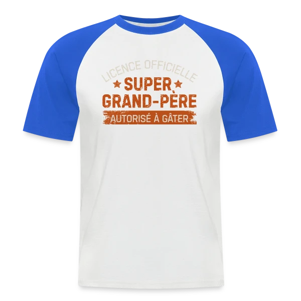 Licence de Grand-Père : T-shirt Humour Papy sur T-shirt baseball manches courtes Homme
