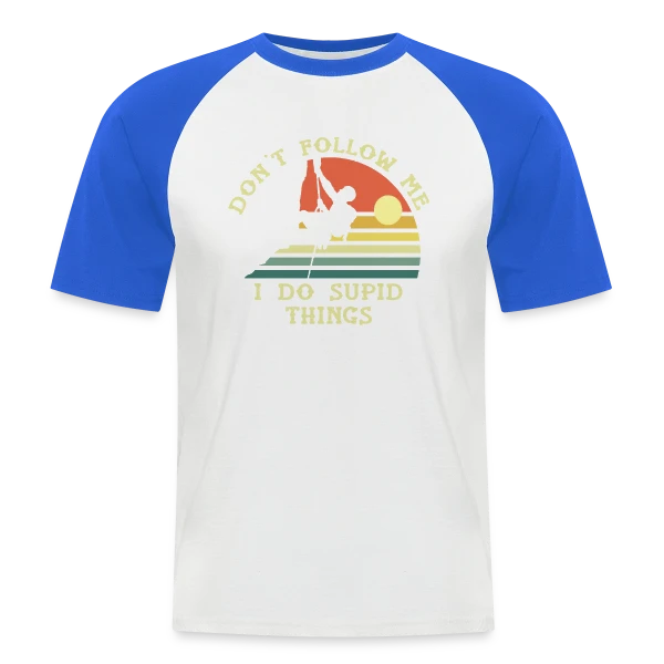 Escalade Rétro Aventure sur T-shirt baseball manches courtes Homme