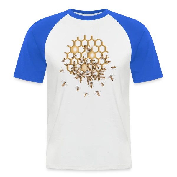 Nid d'Abeille Géométrique : Nature & Harmonie sur T-shirt baseball manches courtes Homme