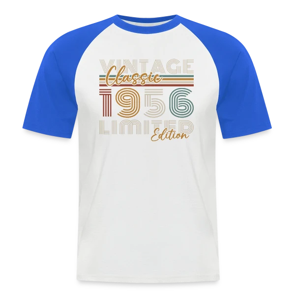 Classique Vintage 1956 Édition Limitée sur T-shirt baseball manches courtes Homme
