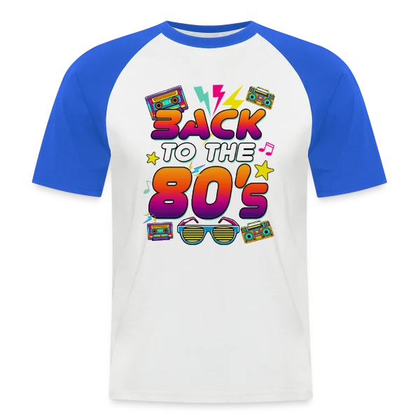 Retour aux Années 80 Flashy sur T-shirt baseball manches courtes Homme