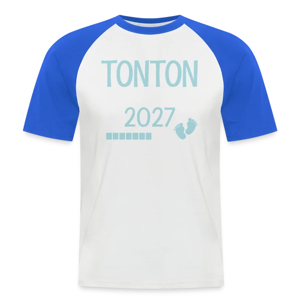 Super Tonton de l'Année - Cadeau Personnalisé sur T-shirt baseball manches courtes Homme