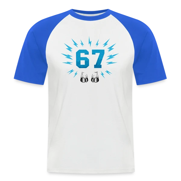 Grille Futuriste sur T-shirt baseball manches courtes Homme