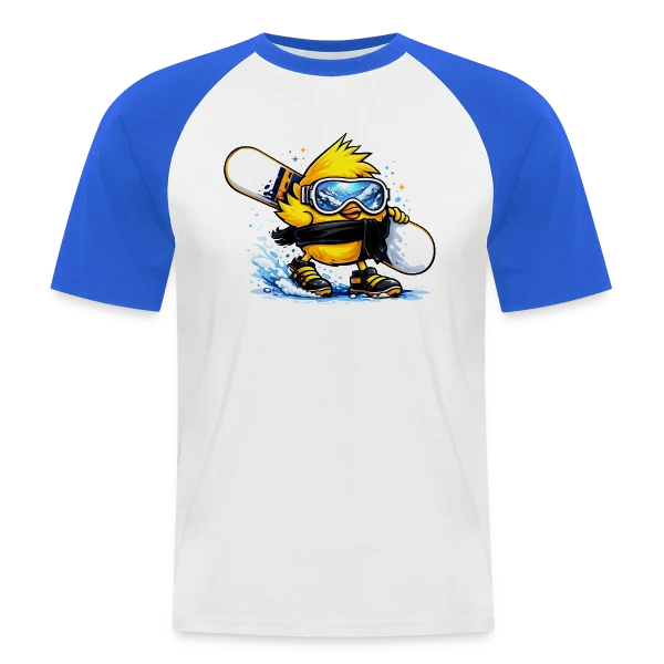 Snowboardeur Déglingué sur T-shirt baseball manches courtes Homme
