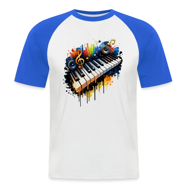 Piano Graffiti Urbain sur T-shirt baseball manches courtes Homme
