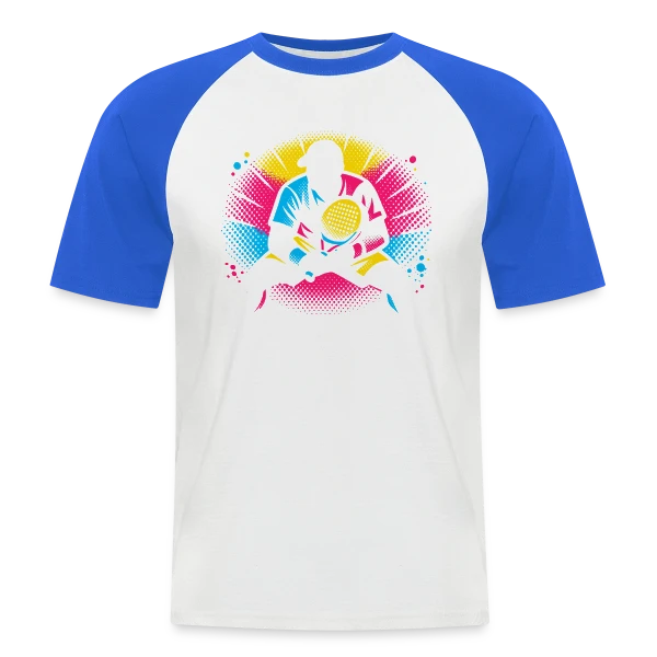 Formes et Mouvement Abstrait sur T-shirt baseball manches courtes Homme
