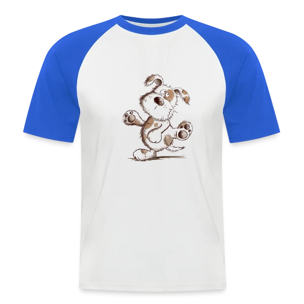 Chien Danseur Joyeux sur T-shirt baseball manches courtes Homme