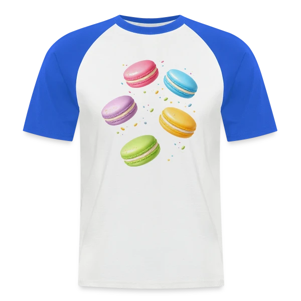 Macarons Colorés - Douceur Gourmande sur T-shirt baseball manches courtes Homme