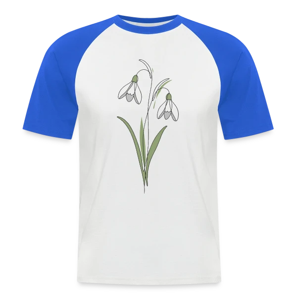 Line Art Perce-Neige sur T-shirt baseball manches courtes Homme