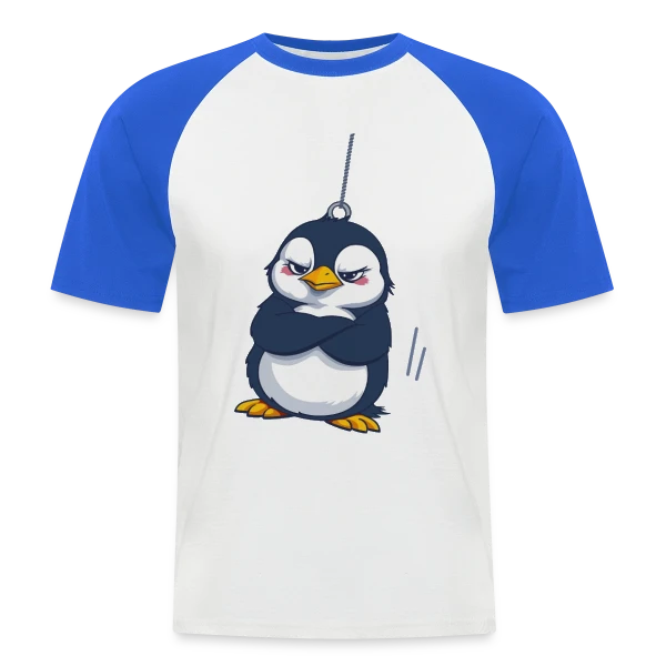 Pingouin Grognon Suspendu sur T-shirt baseball manches courtes Homme