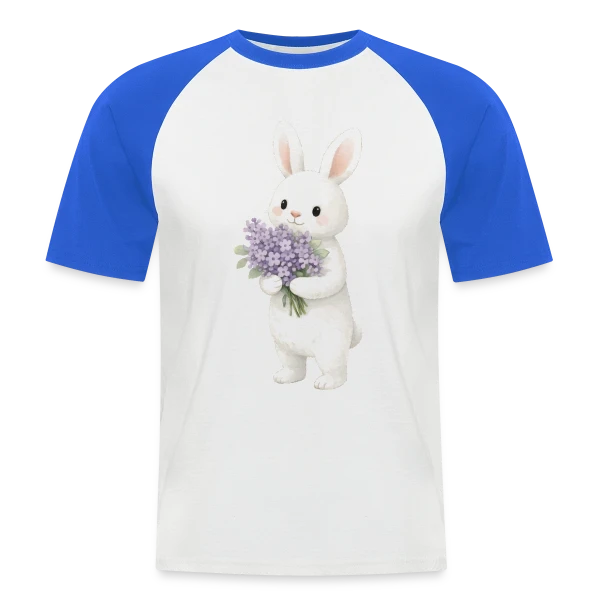 Lapin dans les Lilas - Douceur Printanière sur T-shirt baseball manches courtes Homme