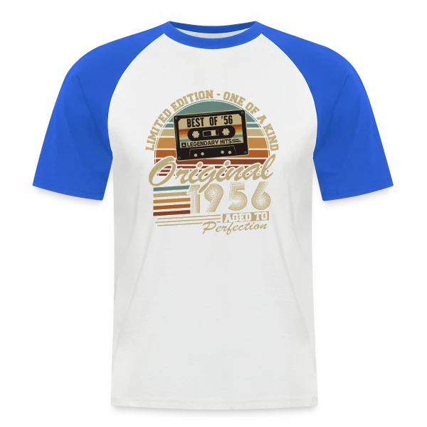 Cassette Rétro 1956 Légendaire sur T-shirt baseball manches courtes Homme