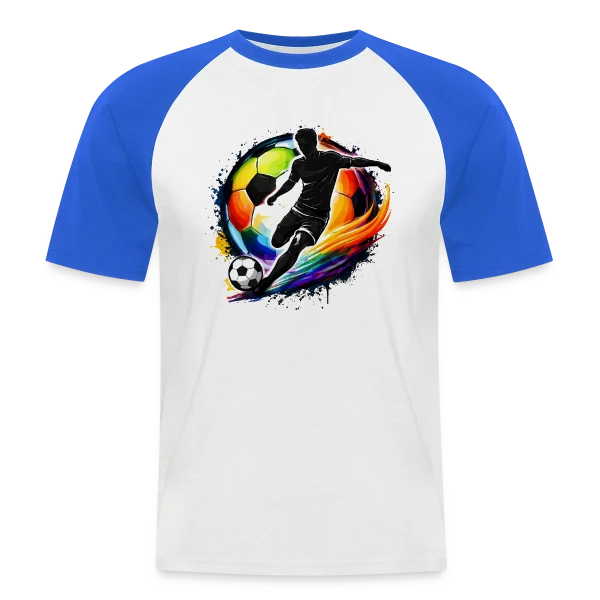 Ballon de Football Design 5 sur T-shirt baseball manches courtes Homme