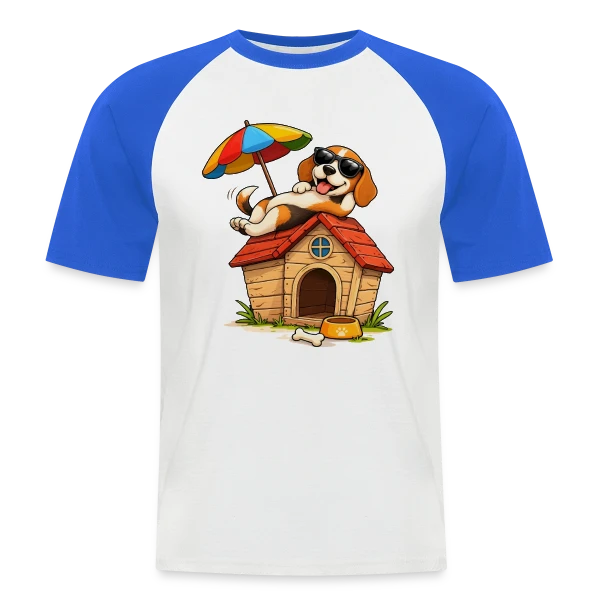 Chien Beagle en Vacances à la Maison sur T-shirt baseball manches courtes Homme