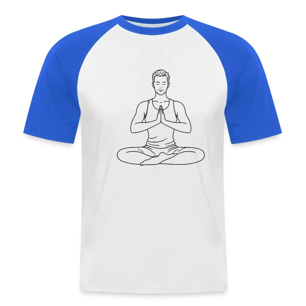 Homme en Posture de Yoga sur T-shirt baseball manches courtes Homme