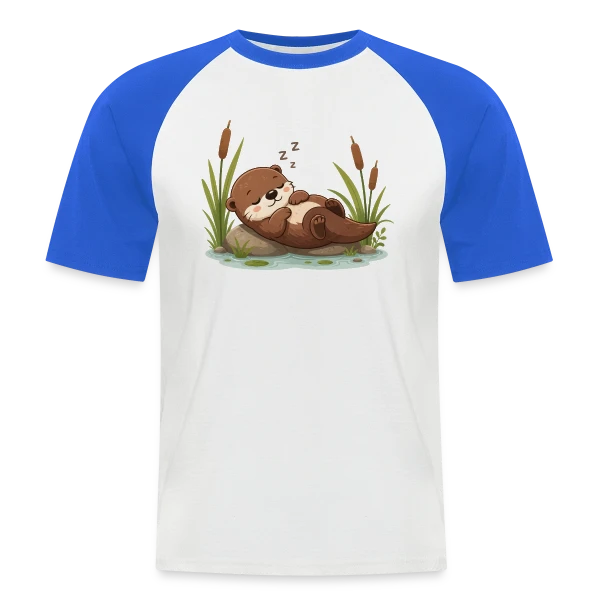 Loutre Endormie dans les Roseaux - Douceur Naturelle sur T-shirt baseball manches courtes Homme