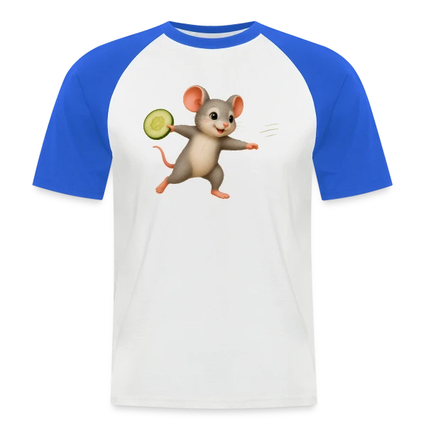 La Souris Frisbee et la Tranche de Concombre sur T-shirt baseball manches courtes Homme