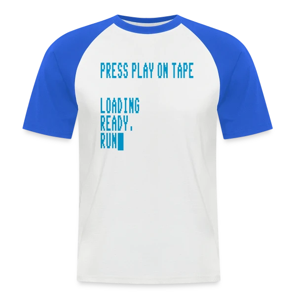 Press Play on Tape - Ordinateur Rétro C64 sur T-shirt baseball manches courtes Homme