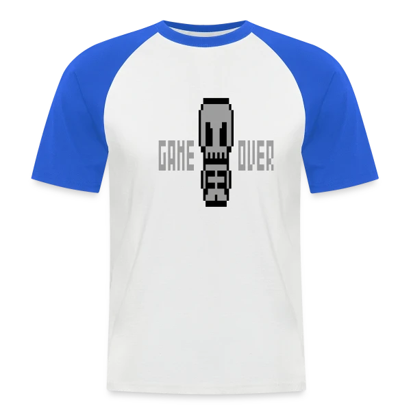 Pixelsquelette : L'Art Macabre en Pixel Art sur T-shirt baseball manches courtes Homme