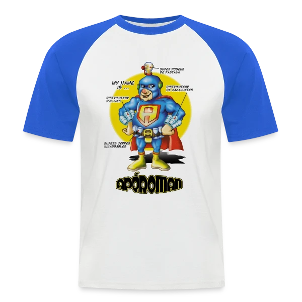 Apéro Man : Le Héros sur T-shirt baseball manches courtes Homme