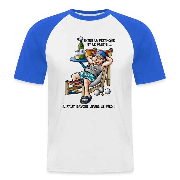 Entre la Pétanque et l'Apéro sur T-shirt baseball manches courtes Homme