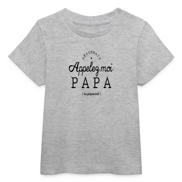 'Moi, c'est Papa Maintenant !' - Annonce Naissance sur T-shirt bébé bio Stanley/Stella