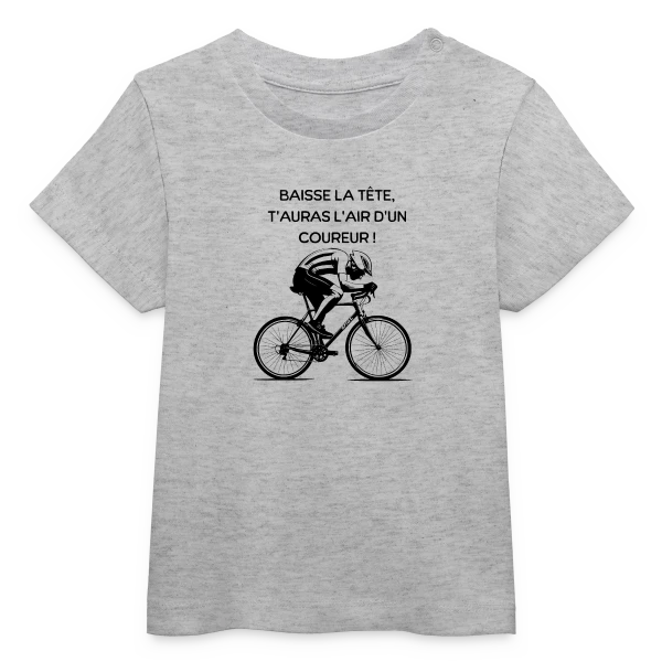 Cyclisme Humour - Design Minimaliste Vélo sur T-shirt bébé bio Stanley/Stella