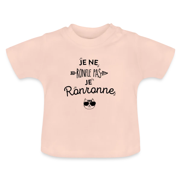 Je Ronronne sur T-shirt bio col rond Bébé