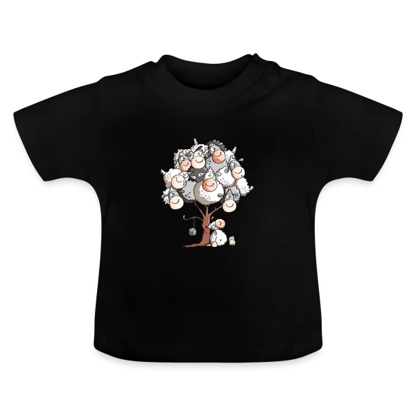 Petit Mouton Laineux Câlin sur T-shirt bio col rond Bébé