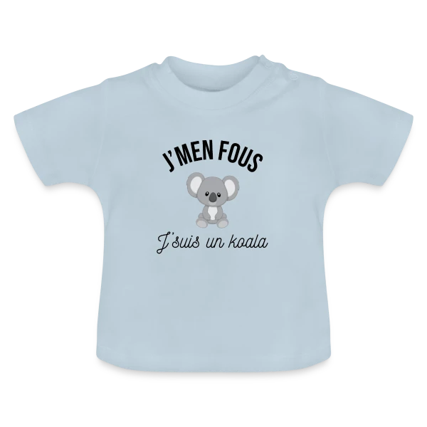"J'm'en Fous, J'suis un Koala" - Humour Décontracté sur T-shirt bio col rond Bébé