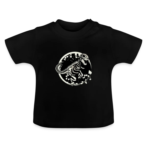 Maquette de T-shirt Bio Bébé - T-Rex Fossile : Le Squelette de Dinosaure Mythique à personnaliser