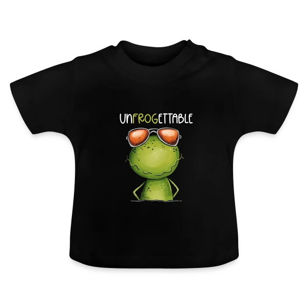 Maquette de T-shirt Bio Bébé - Grenouille Cool et Inoubliable à personnaliser