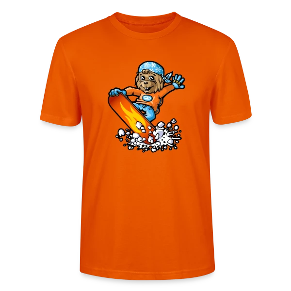 Maquette de T-shirt bio CRAFTER Stanley Stella Unisexe « Marmotte Snowboard Fun » à personnaliser