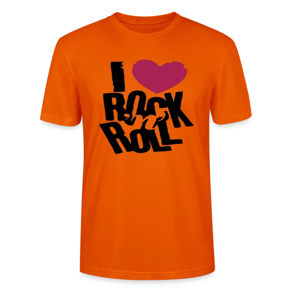 Maquette de T-shirt bio CRAFTER Stanley Stella Unisexe « J'aime le Rock'n'Roll » à personnaliser