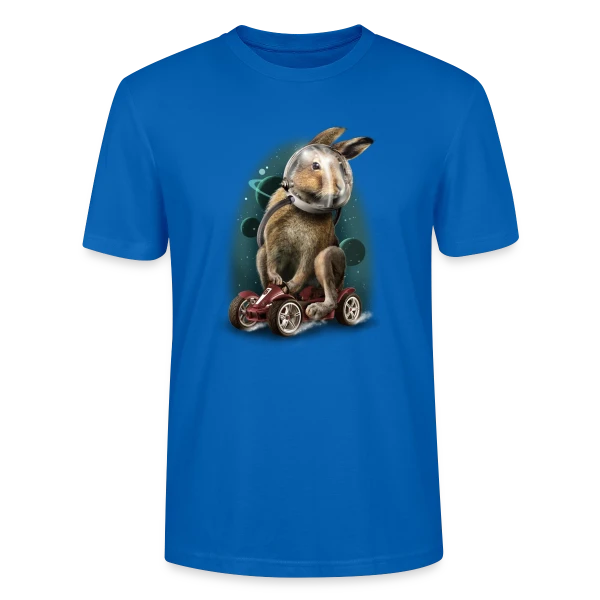Maquette de T-shirt bio CRAFTER Stanley Stella Unisexe « Lapin Racer Spatial » à personnaliser