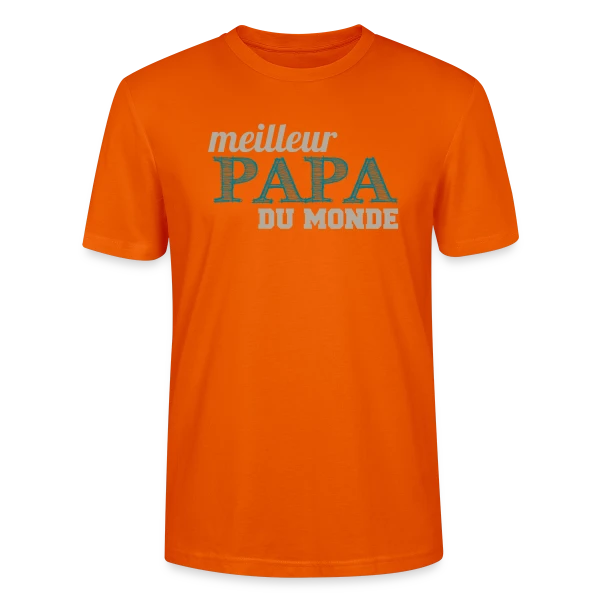 Maquette de T-shirt bio CRAFTER Stanley Stella Unisexe « Le Meilleur Papa du Monde - Cadeau Fête des Pères Original » à personnaliser