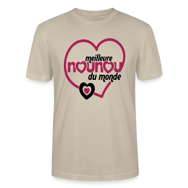 Maquette de T-shirt bio CRAFTER Stanley Stella Unisexe « Meilleure Nounou du Monde » à personnaliser
