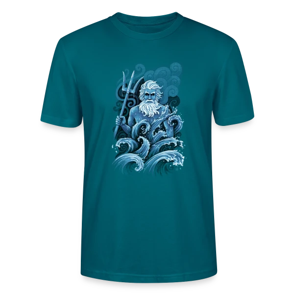 Maquette de T-shirt bio CRAFTER Stanley Stella Unisexe « Poséidon: Le Maître des Océans » à personnaliser